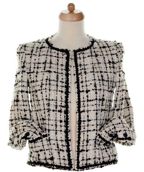 blazer dress chanel|chanel jacket black and white.